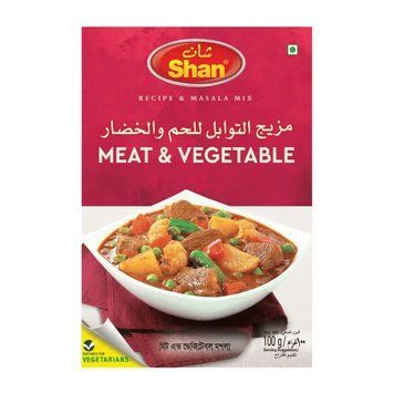 Суміш спецій для страв з м'яса та овочів Shan Meat & Vegetable Curry Mix 100 г 788821095091 фото