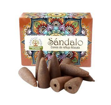 Ароматичні конуси зворотного потоку Сандал Namaste India Back Flow Cones Sandalwood 10 шт 8906006495951 фото