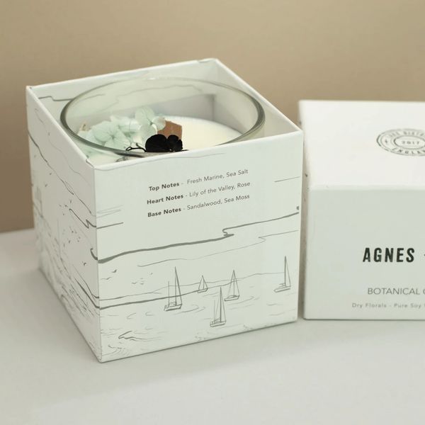 Ботанічна соєва свічка Морська сіль і мох Agnes+Cat Seasalt & Moss 350г 6439652 фото