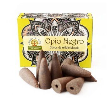 Ароматичні конуси зворотного потоку Чорний опіум Namaste India Back Flow Cones Black Opium 10 шт. в уп. 6439532 фото