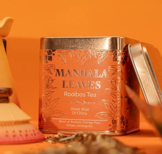 Органічний чай ройбуш у банці Велика Китайська Стіна Mandala Leaves Rooibos Great Wall of China 50 г 5056368353468 фото