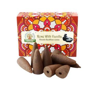 Ароматичні конуси зворотного потоку Троянда з ваніллю Namaste India Back Flow Cones Rose Vanilla 10 шт. в уп. 6439534 фото