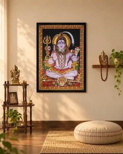 Бавовняний настінний гобелен &laquo;Шива в медитації&raquo; ZEN Decor 110&times;80 см 8548015147451 фото