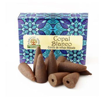 Ароматичні конуси зворотного потоку Білий ладан Namaste India Back Flow Cones White Copal 10 шт. в уп. 6439537 фото