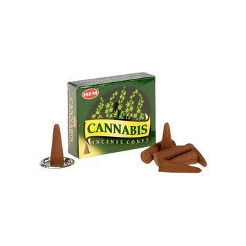 Ароматичні конуси Cannabis Hem Конопля 10 шт. в уп. + підставка 6436900 фото
