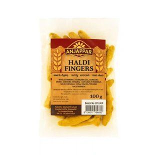 Куркума ціла корінь Anjappar Haldi Fingers 100 г 4019041008230 фото