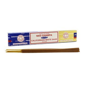 Аромапалички Наг Чампа та Каліфорнійська Біла Шавлія Satya Nag Champa Californian White Sage 16 г 8904234405186 фото