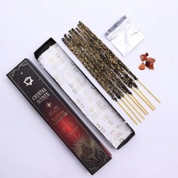 Набір аромапалички Шафран і кристали Червоний агат Crystal Aroma 8 паличок в уп. 6439499 фото
