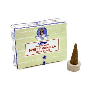 Аромаконуси Солодка ваніль Satya Sweet Vanilla Dhoop Cone 12шт. 6439645 фото