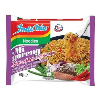 Локшина швидкого приготування Indomie Mi Goreng Rendang зі смаком пряної яловичини 80 г Індонезія 8994963002855 фото