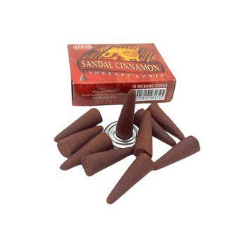 Ароматичні конуси Sandal Cinnamon Hem Сандал і Кориця 10 шт. в уп. + підставка 6436907 фото